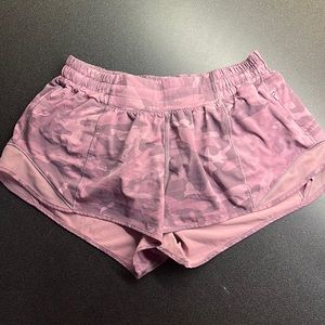 hotty hot purple camo low rise lululemon shorts